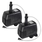 2xsubmersible Hydroponic Aquarium Pump Water Fall Fountain 370gph Powerhead Pond