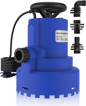 Pcp01-rd Agiiman Automatic Submersible Water Pump - 1/4hp 2200gph Pool Cover Blue