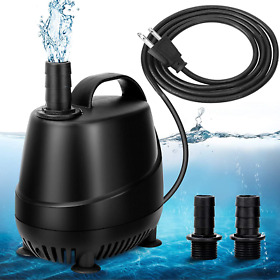 Aqqa 265-920gph Aquarium Submersible Water Pump With 2 Nozzles Fountain Pond Pu
