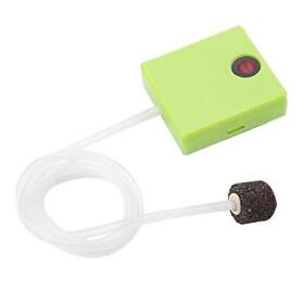 Aquarium Air Pump 0.5w Portable Fish Tank Aerator Oxygen With Stone Bat