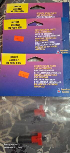Ml2000 Aquarium Systems Impeller Assembly 60hz Lot Of 3