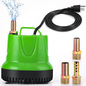 Bottom Suction Submersible Water Pump And 3 Size Nozzles 5.9ft Long Power Cord