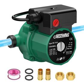 B0d6ft6rcw Crestwave Hot Water Recirculating Pump 93w 110v Circulation For