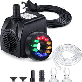 900l Cwkj 445024792761 Fountain Pump With Led Lights 220gph 15w 900l/h Submersible Water