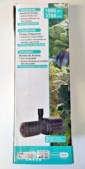 Direct Result 00827 Aquarium Pump Draqm1000. Fresh/marine Submersible. New. Open Box