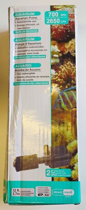 Draqm700 Direct Result 871980008269 Directresult Aquarium Pump Draqm700. Max Flow Rate 700 Gph. New Open Box