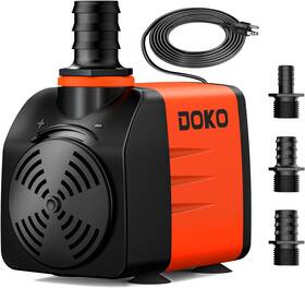 Ah-pump-ft480g Doko 480gph Submersible Water Pump Pond Pumps With 6ft Power Cord And 3 Nozzles 35w