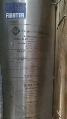 2396238621 Franklin Electric 8 Inch Submersible Pump Sand Fighter 75 Hp Model