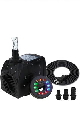 Jn-399 Jingnuo 480gph Submersible Pump 1800l/h 25w For Pond/waterfall Fish Tank With Light