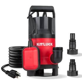 Tlwp0401 Kitluck Sump Pump 1/2hp 2400gph Submersible Water With Float Switch 20ft Red