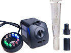 Lewisia 9.5w Water Pump With Crystal Mushroom Spray Head 12 Led Light Ring 6foot Ul
