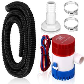 If-lounsweer-1828 Lounsweer 5 Pcs Bilge Pump Plumbing Kit Including Electric 12v 500gph Black