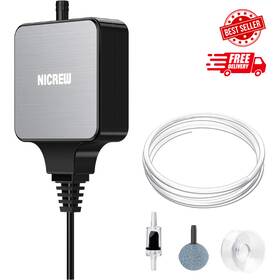 Nicrew 445006217206 Nano Silent Aquarium Air Pump Corded Electric Aerator With Accesso