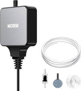 Nicrew 711181588507 Nano Silent Aquarium Air Pump Black Aerator With Accessories Fo