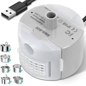 Onecute Sma800 Ultra-quiet Replacement Pump For Stainless Steel Cat Water Fountains - White