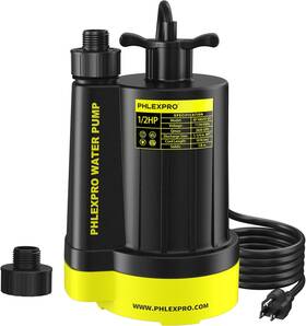 100297 Phlex Pro Sump Pump 1/2hp Submersible Water 2650gph Utility 16.4ft Cord