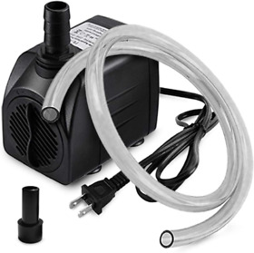 Pulaco 10w 160gph Submersible Pump With 3.3 Ft Tubing Aquariums Fish Tank