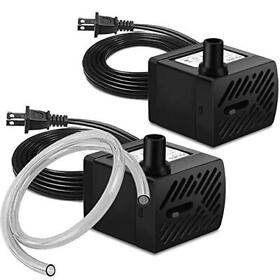 Pulaco 2pcs Mini Fountain Pump 50gph 3w Ultra Quiet Submersible Water F