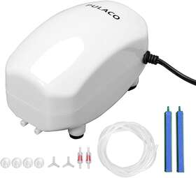 Pulaco 313097078068 210 Gph Ultra Quiet Aquarium Air Pump Dual Outlet Fish Tank Aerator