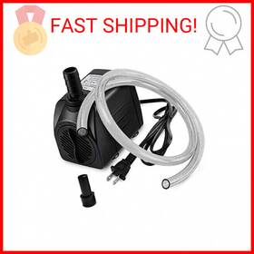 Pulaco 705353813634 10w 160gph Submersible Pump With 3.3 Ft Tubing For Aquariums Fish Tank