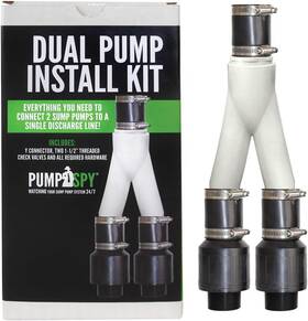 Pumpspy 860230000269 Dual Pump Install Kit - Double Sump Connection Basement White
