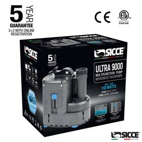 2250 Sicce 011469979617 Ultra 9000 Multifunction Water Pump Gph Submersible With Float Switch