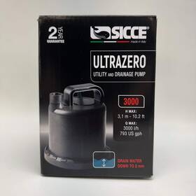 Puv804-sic146 Sicce New Ultrazero 3000 Utility And Drainage Pump Submersible Water