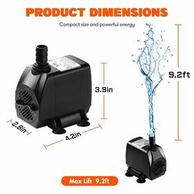 Simple Deluxe 840166241226 550gph 45w Submersible Pump With Adjustable Intake For Fish Tanks/hydroponics