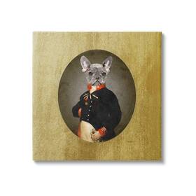 Stupell Industries 196216553406 Antique Style Dog Portrait Wearing Military Suit Design By Amanda Greenwood