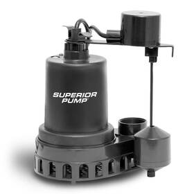 92572 Superior Pump 1/2 Hp Thermoplastic Submersible Sump 0.5 Black