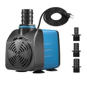 Tongchant 665386200125 480gph Adjustable Flow Fountain Pump With 3 Nozzles 1/2 Inch 5/8 3/4 10ft