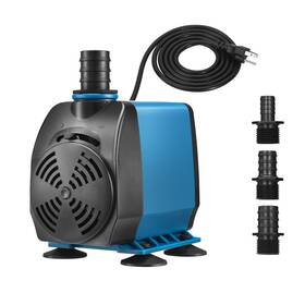 Tongchant 665386200132 800gph Adjustable Flow Fountain Pump With 3 Nozzles 1/2 Inch 5/8 3/4 60w U