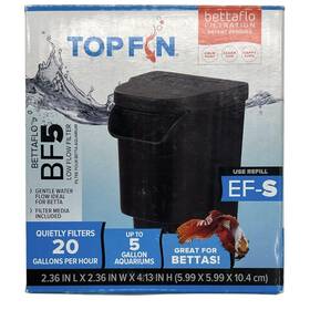 Top Fin 737257794108 Topfin Bettaflo Filtration Bf5 Low Flo Filter Ef-s Up To 5 Gallon