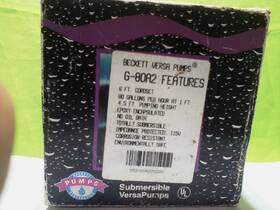 G-80a2 Versa Pumps Beckette Pump Performance Aquarium / Fountain Water