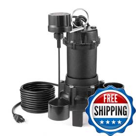 B0fnq2np9p Vevor Submersible Sewage Pump 3/4 Hp 6000 Gph Cast Iron Sewage/effluent