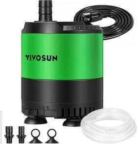 332583-20  Vivosun 400 Gph 20w Submersible Water Pump With Adjustable Flow 4.9 Ft Tubing