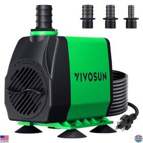 B07l54hb83 Vivosun 800gph Submersible Pump Ultra Quiet 10ft Lift 3 Nozzles For Pond/aquarium
