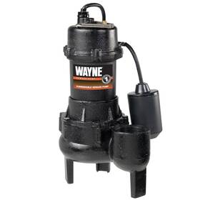 B0007ctmrs Wayne Rpp50-1/2 Hp Cast Iron Sewage Pump Piggy Back Tether Float 6200 Gph Heavy