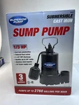 Superior Pump 92331 1/3 Hp Cast Iron Submersible Sump With Tethered Float. Fixed Price $85.00.