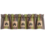 Shenandoah Stripe Bear Paw Patch Curtain Valance, 60X14, New Pkg, Multicolor. Fixed Price $13.90.