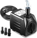 400GPH Submersible 25W - Ultra Quiet Fountain Water Pump, 1500L/HR, 6.56FT. Fixed Price $27.99.
