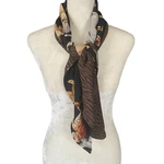 Women's Black Themed Scarf Wrap 50" Length Wildlife Zoo Animals. Fixed Price $13.00.
