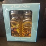 Westland Giftware Harvest Fall Salt Pepper Shakers Glass Acorn Leaves Gourds. Fixed Price $9.99.
