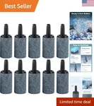 10 Pack Of Inch Aquarium Air Stones - Enhance Your Fish Tank Oxygen Levels. Fixed Price $7.97.
