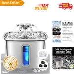 108OZ Stainless Steel Pet Water Fountain With Whisper-quiet Pump. Fixed Price $45.56.