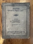 Vtg 1927 Chevrolet Master Price List - Models Fa Fe 490 Superior. Fixed Price $39.00.