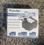 Uniclife Submersible Water Pump 4W 2.4FT High Lift Quiet 80GPH, *see Disc. Fixed Price $10.40.