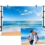 Ocean Beach Photography Backdrops 10X7FT Seamless Blue Sky Backg.... Fixed Price $24.20.
