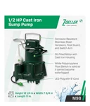 Zoeller M98 Flow-mate Sump Pump 1/2 Hp Cast Iron High 115V New In Box. Fixed Price $320.00.