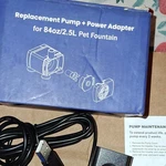 DR-DC160 Replacement Pump & Power Adapter For 2.5L Blue Pet Water Fountain. Fixed Price $7.00.